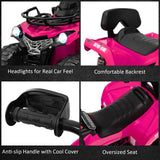 Electric 4-Wheeler Ride On ATV Quad for Kids with MP3 and Headlight in Pink