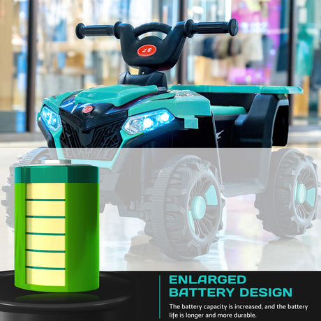 Electric 6V ATV 4-Wheeled Beach Ride-On Car for Kids - Battery Powered Toy for Christmas Gift