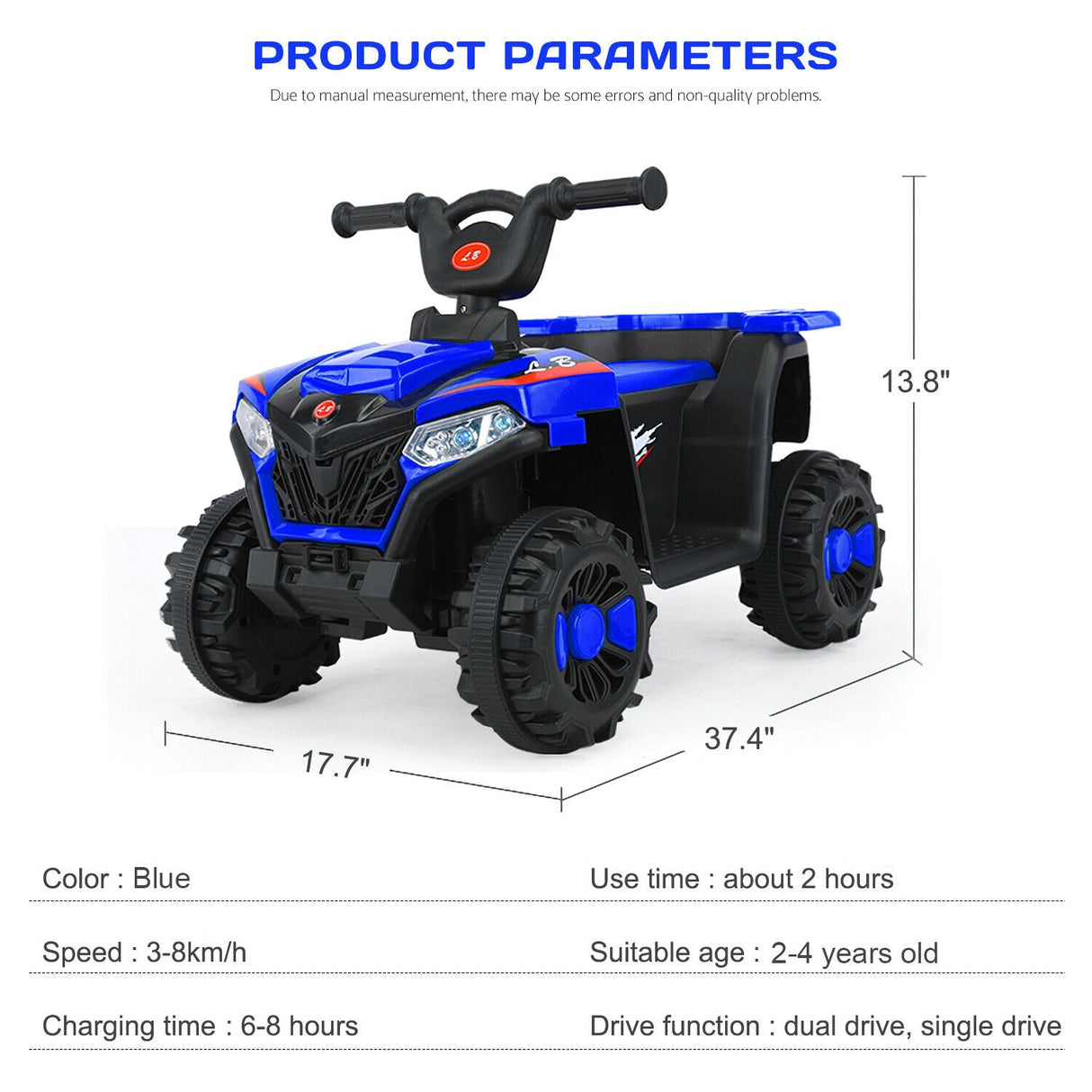 Electric 6V ATV 4-Wheeled Beach Ride-On Car for Kids - Battery Powered Toy for Christmas Gift