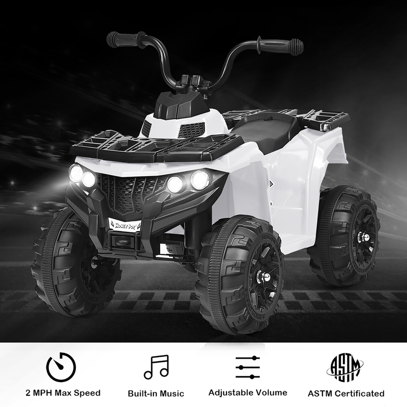 Electric 6V ATV Quad for Kids with Lights - Rechargeable Battery Quadricycle Gift