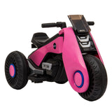 Electric 6V Pink Motorcycle Toy with 3 Big Wheels for Kids