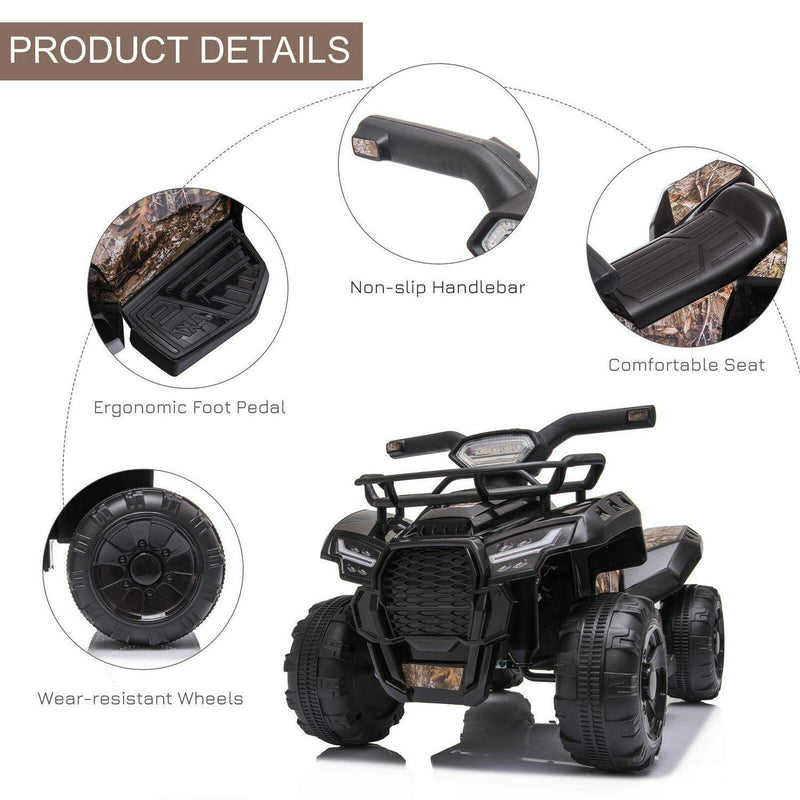 Electric ATV for Kids: 1-Seater Black Ride-On Toy, 6V, 2 MPH, Ages 2-4 Years