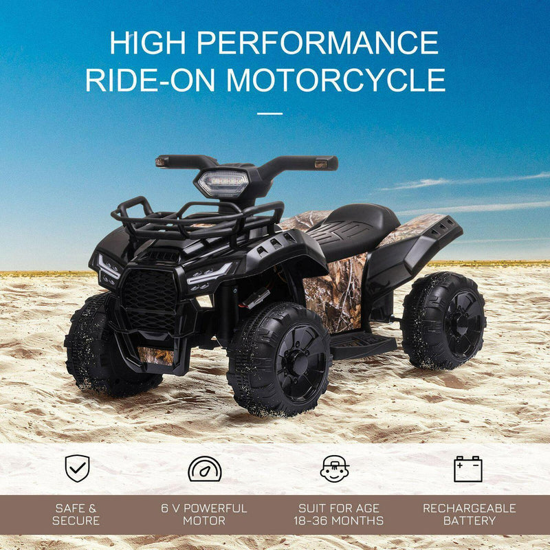Electric ATV for Kids: 1-Seater Black Ride-On Toy, 6V, 2 MPH, Ages 2-4 Years