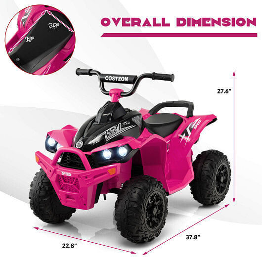 Electric ATV for Kids with Adjustable Speed and Cozy Seat - Pink