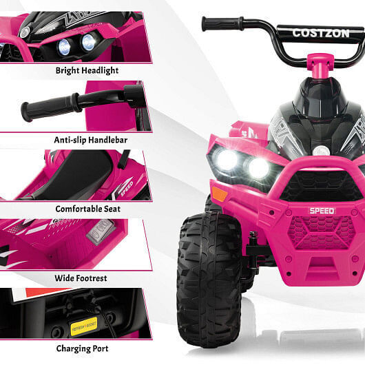 Electric ATV for Kids with Adjustable Speed and Cozy Seat - Pink