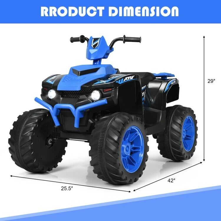 Electric ATV for Kids with LED Lights and Durable Treaded Tires - 12V