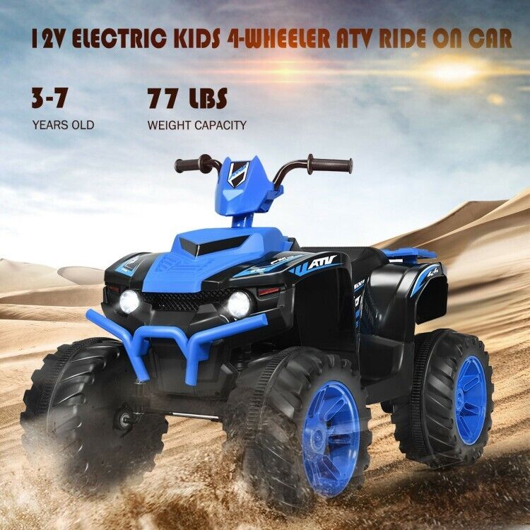 Electric ATV for Kids with LED Lights and Durable Treaded Tires - 12V