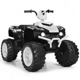 Electric ATV for Kids with LED Lights and Treaded Tires - White