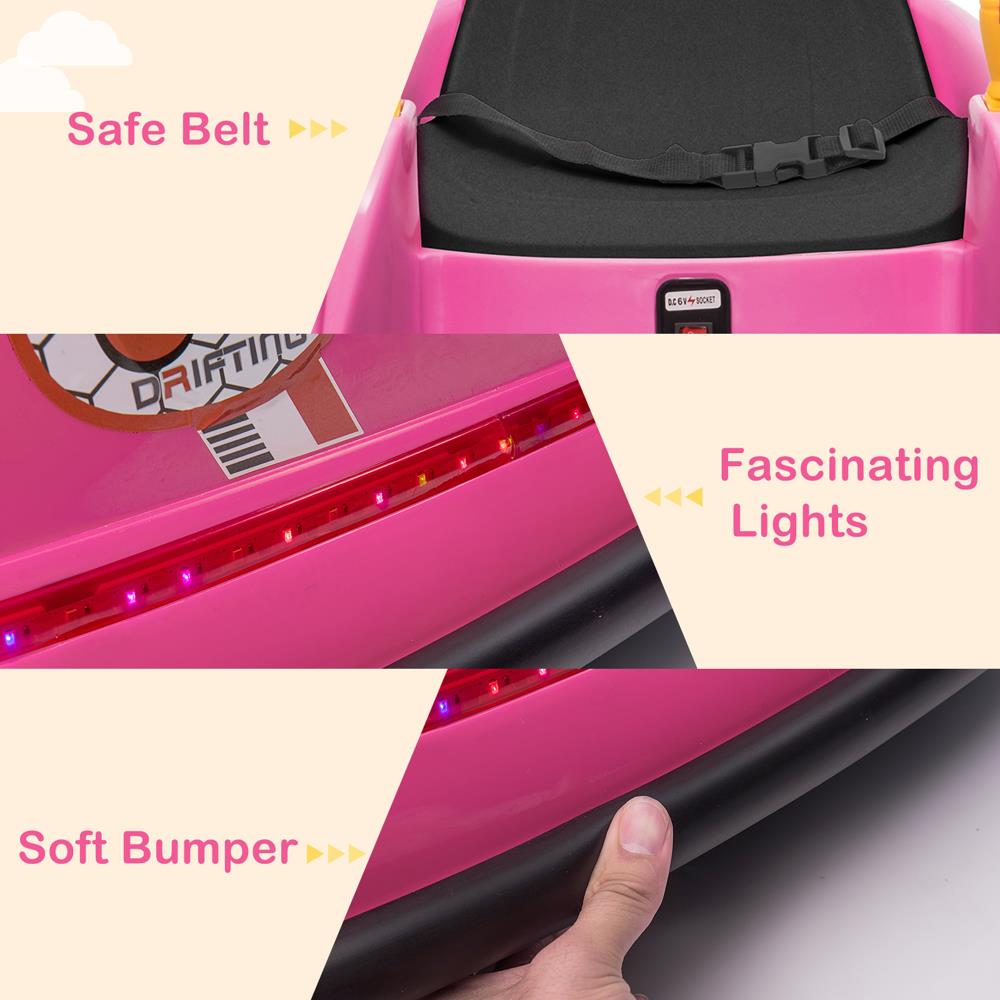 Electric Bumper Car for Kids & Toddlers with Remote Control and LED Lights