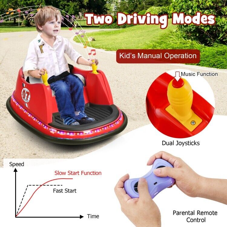 Electric Bumper Car for Kids with Flashing Lights - Perfect Toddler Gift for Playtime