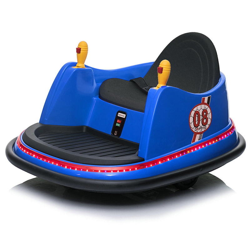 Electric Bumper Car for Kids with Lights, Music, and Parental Control - Pink/Blue