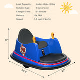 Electric Bumper Car for Kids with Lights, Music, and Parental Control - Pink/Blue