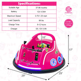Electric Bumper Car for Kids with Remote Control, LED Lights, and Music