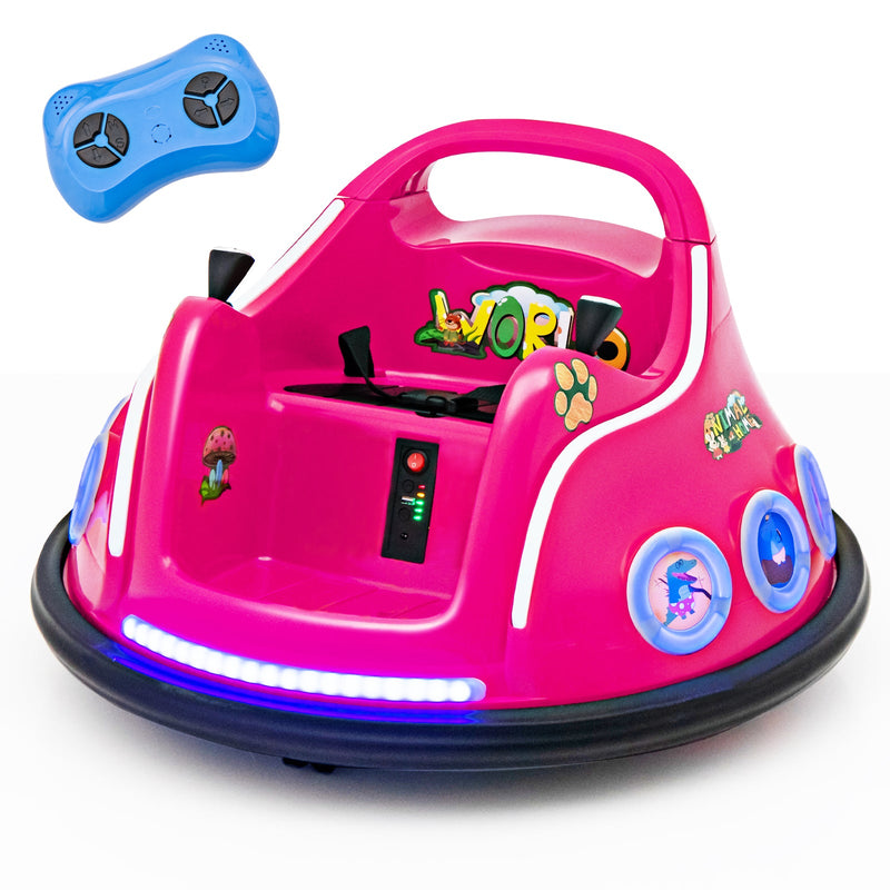 Electric Bumper Car for Kids with Remote Control, LED Lights, and Music
