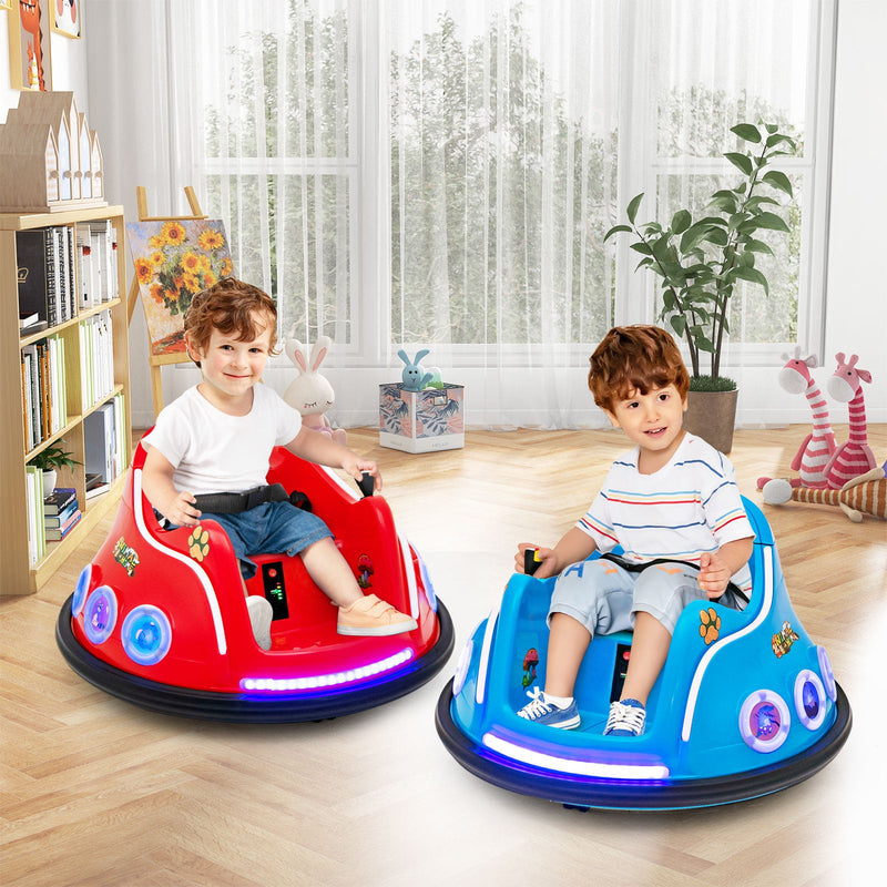 Electric Bumper Car for Kids with Remote Control, LED Lights, and Music