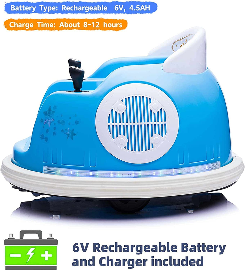 Electric Bumper Car Ride-On Toy for Kids with Remote Control - 6V