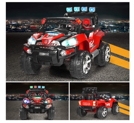 Electric Car for Kids Ages 3-8 with Lights and MP3 Input for Driving and Playtime