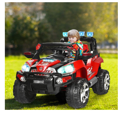 Electric Car for Kids Ages 3-8 with Lights and MP3 Input for Driving and Playtime