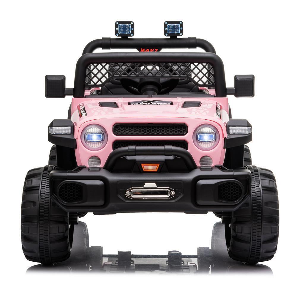 Electric Car with Adjustable Seat Belt and Rechargeable 12V Battery in Pink, with 3 Speed Options