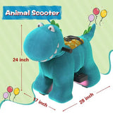 Electric Dinosaur Ride-On Toy with 6V Power and Wheeled Design