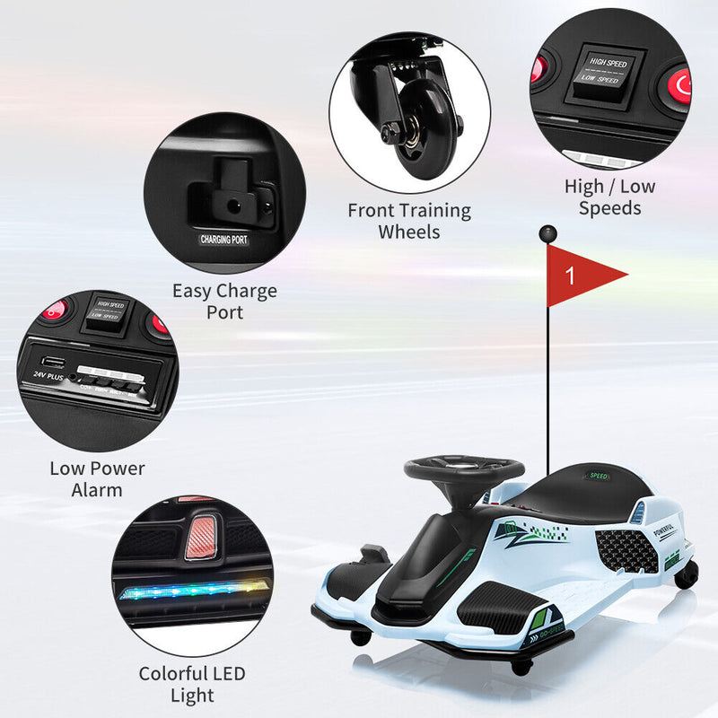 Electric Drift Car for Kids: High-Speed Ride-On Cart with 24V Power