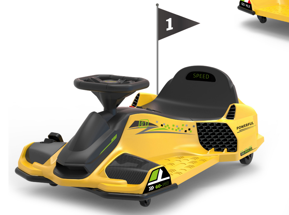 High-Speed Drift Ride-On Car for Kids with Music and LED Lights - 24V