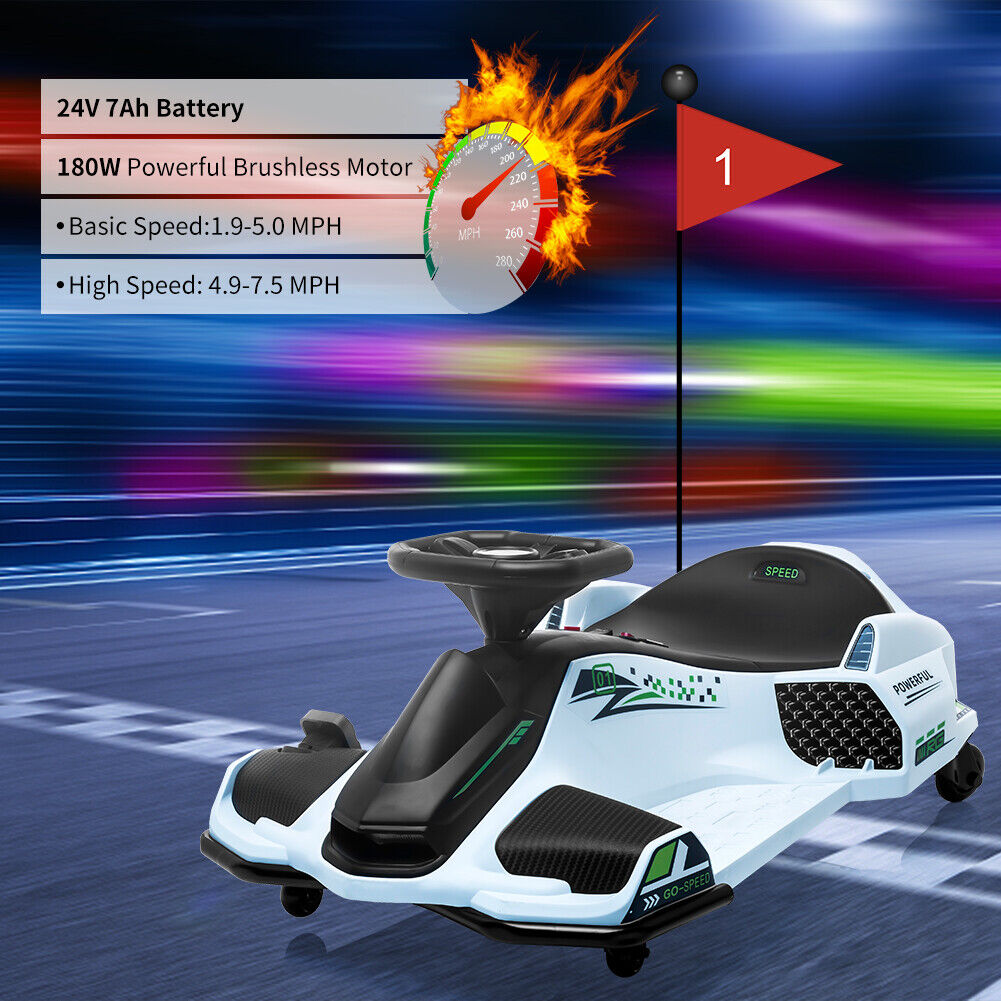 Electric Drifting Go-Kart for Kids with Brushless Motor and Music - 24V Ride On Drift Car