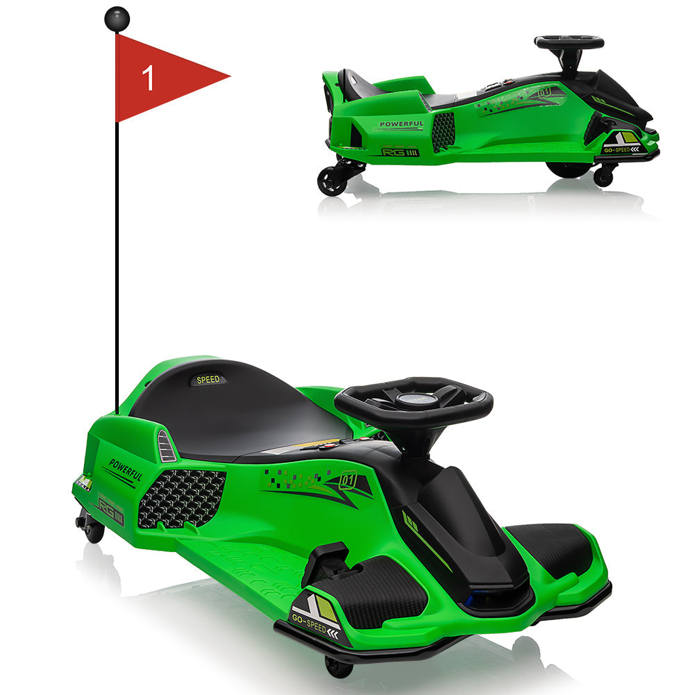 Electric Drifting Go-Kart for Kids with Brushless Motor and Music - 24V Ride On Drift Car