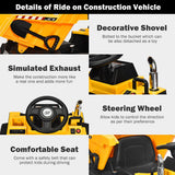 Electric Dump Truck RC Construction Tractor for Kids - 12V Battery Powered with Functional Bucket