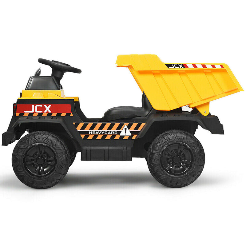 Electric Dump Truck Ride-On Toy with Remote Control and Working Bucket - 12V Construction Tractor for Kids