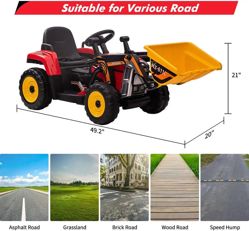 Electric Excavator Digger Ride-On Toy for Kids - 12V Battery Powered Outdoor Play Vehicle