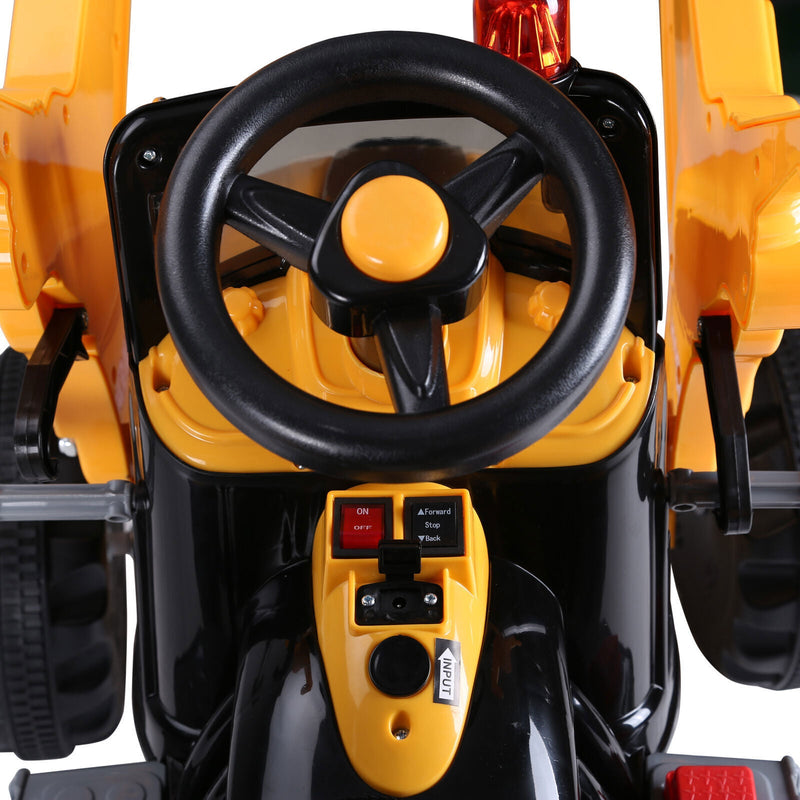 Electric Excavator Digger Ride-On Toy for Kids - 6V Battery Powered Outdoor Play Vehicle
