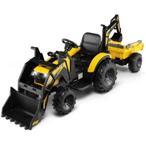Electric Excavator Ride-On Toy for Kids with 12V Battery and 2 Modes