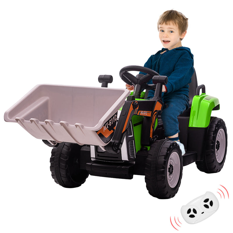 Electric Excavator Truck for Kids with 3 Speeds and Music - 12V Battery Powered Digger Ride-On