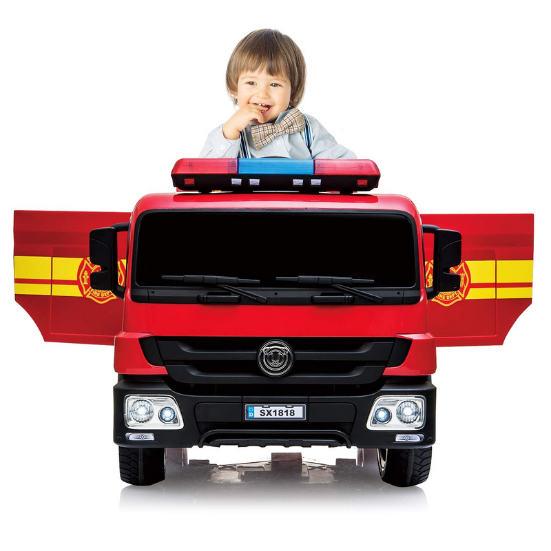 Electric Fire Truck Ride-On for Kids with Remote Control Motorized Power