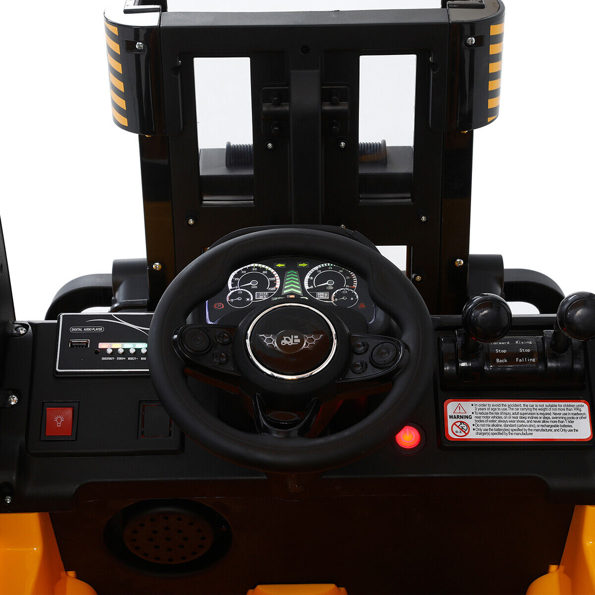Electric Forklift Toy Car with 3 Speeds, Lifting Rod, and Remote Control for Kids