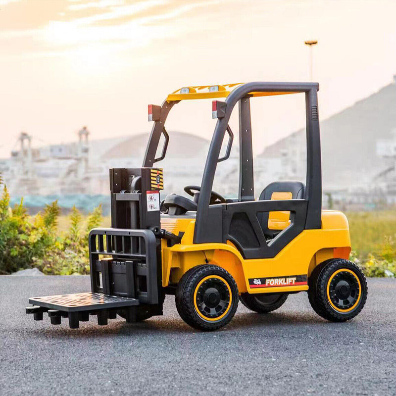Electric Ride-On Car for Kids with Remote Control and Lifting Forklift Frame