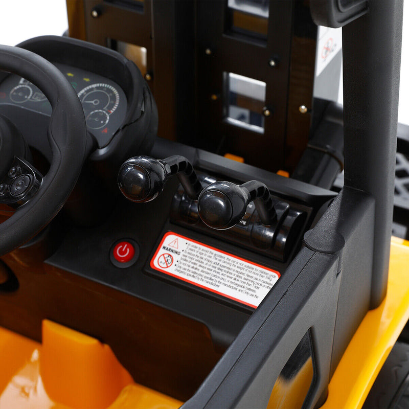 Electric Ride-On Car for Kids with Remote Control and Lifting Forklift Frame