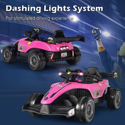 Electric Formula Racing Car for Kids with Remote Control - Pink (12V)