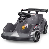 Electric Go Cart for Kids with Remote Control and Safety Belt - Black