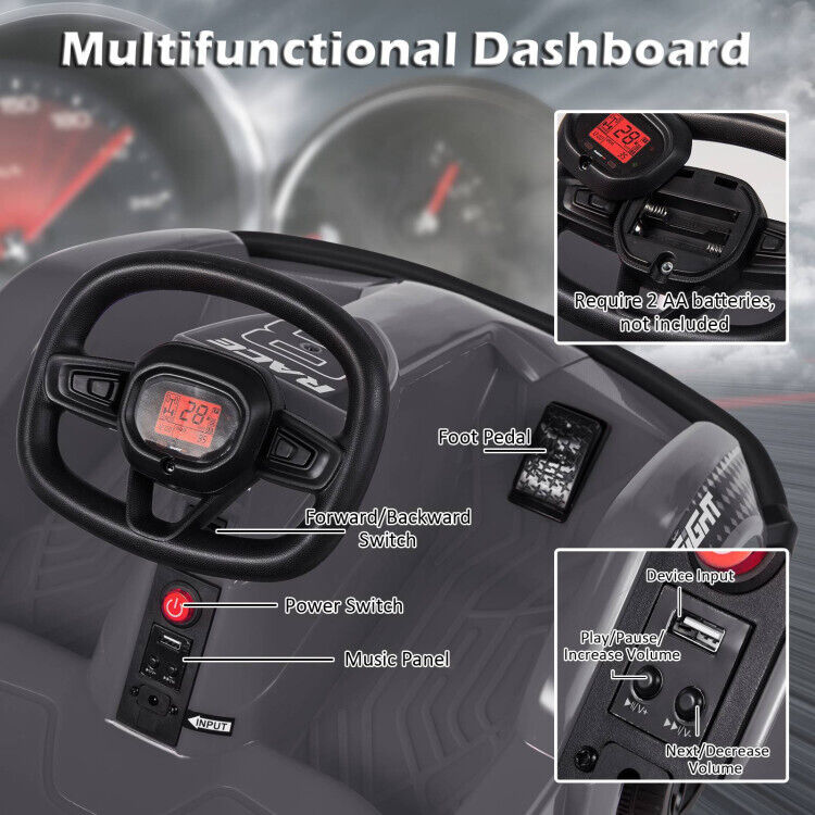 Electric Go Cart for Kids with Remote Control and Safety Features