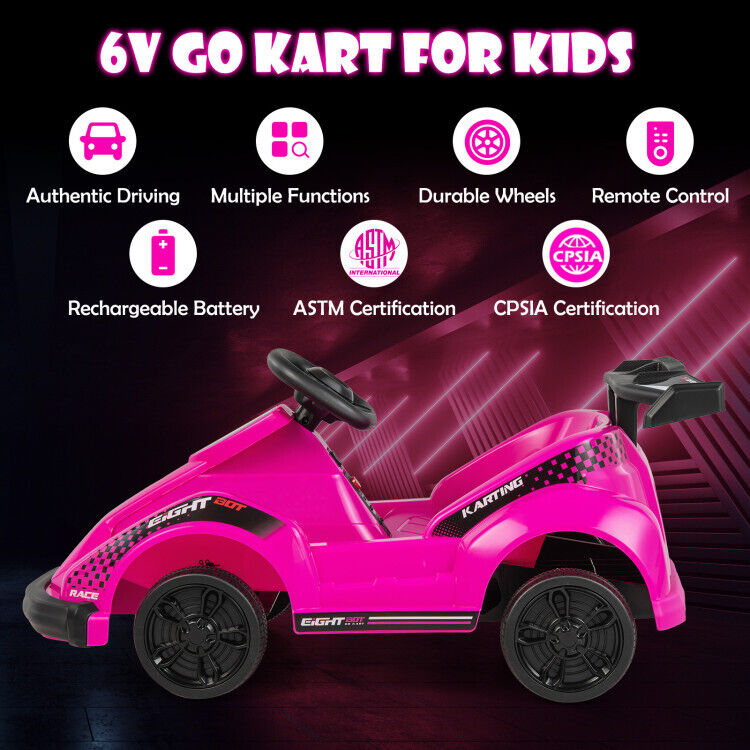 Electric Go Cart for Kids with Remote Control and Safety Features