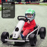 Electric Go Cart with 24V Battery, 300WX2 Motors, and 8MPH High Speed Drifting Capability