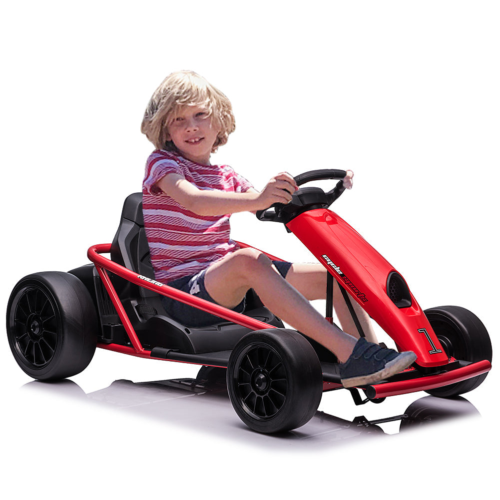 High Speed Drifting Go Kart for Kids with Slow Start Function - 8MPH, 300WX2