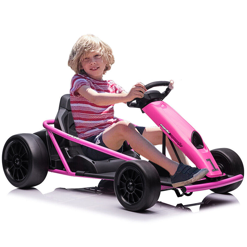 High-Speed Electric Go Kart with Music & Horn for Kids 8-12 Years - Drift in Style!