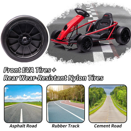 Electric GoKart Pro: High-Speed Racing Car with MP3 Player for Kids (24V, 3.7-8MPH)