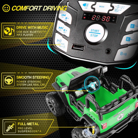 400W Electric 2 Seater Ride-On Truck for Kids with Remote Control and MP3 Player