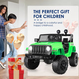 Electric Jeep Toy Car with 3 Speeds, Music, RC, USB, and Bluetooth - Perfect for Kids!