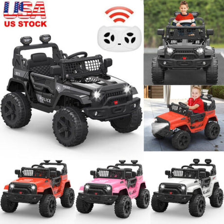 Electric Jeep Toy Truck for Kids - 12V Ride On Car with Remote Control - Perfect Christmas Gift