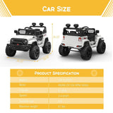 Electric Jeep Toy Truck for Kids - 12V Ride On Car with Remote Control - Perfect Christmas Gift